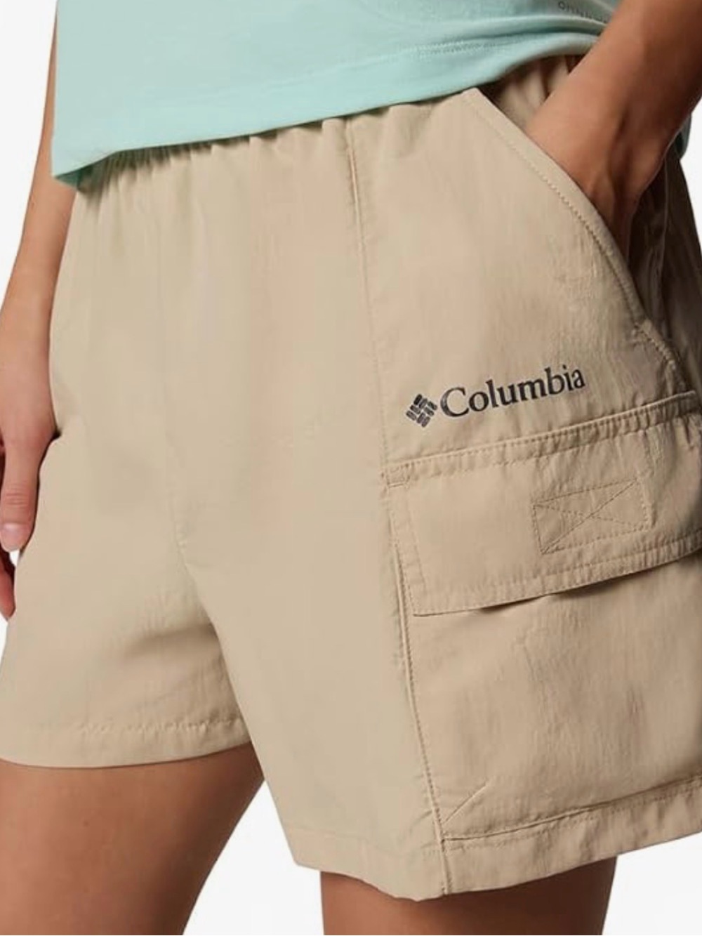 Columbia Tan Sandier Outdoor Cargo Active Shorts Womens L NWT